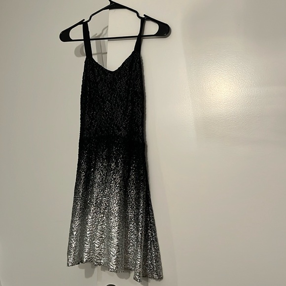 Free People Reflected Moonlight Metallic Foil Ombre Fit n Flare Dress - Picture 3 of 5